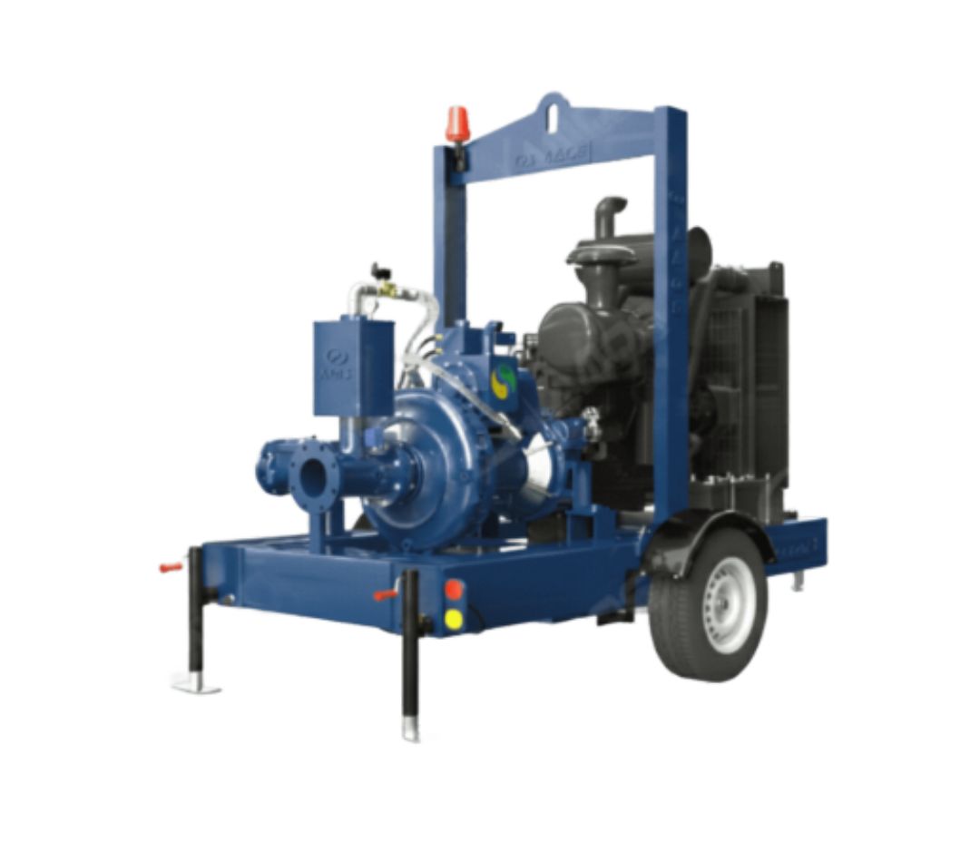 Bomba de escorva a seco AllPrime Bombas modelo SDP 150 550 SP C, utilizada para transposição de água, irrigação e vencimento de grandes desníveis.