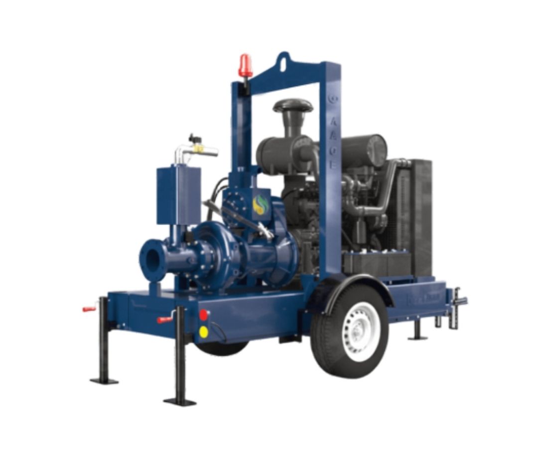 Bomba de escorva a seco AllPrime Bombas modelo SDP 100 360 MP C, equipamento móvel para locação e manutenção urbana.